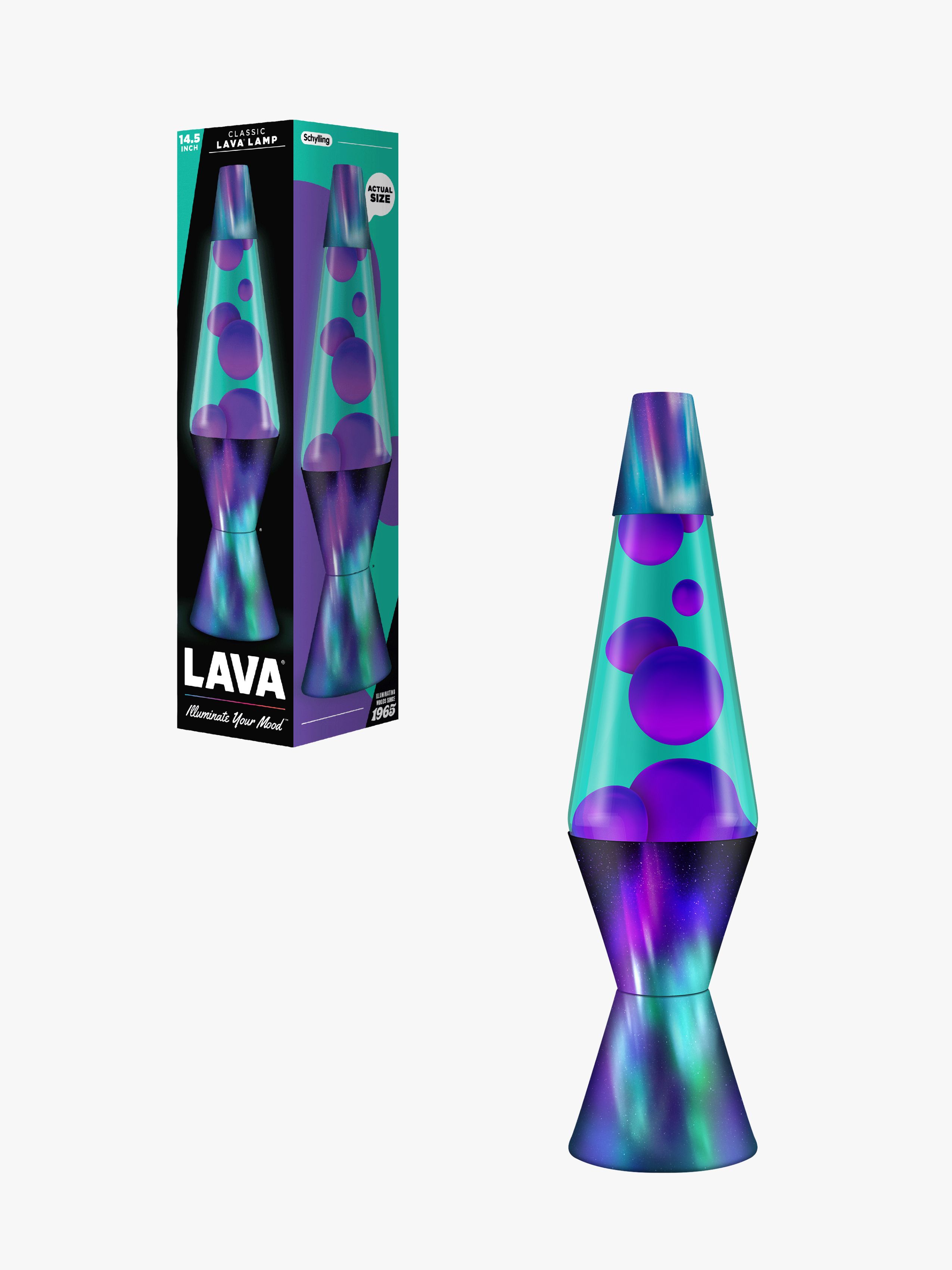 LAVA Lampe Aurora Borealis 37cm, Lilla/turkis, Børnelampe