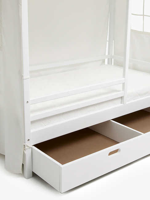 Minitude Nordic Jax Husseng 70x140, Sengehimmel & BabyMatex Madras Soft Plus + Sengeskuffe, Hvid