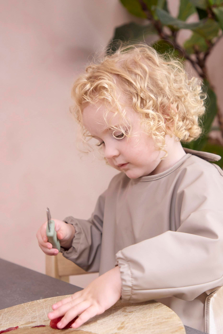 FILIBABBA  Langærmet Hagesmæk, Warm Grey