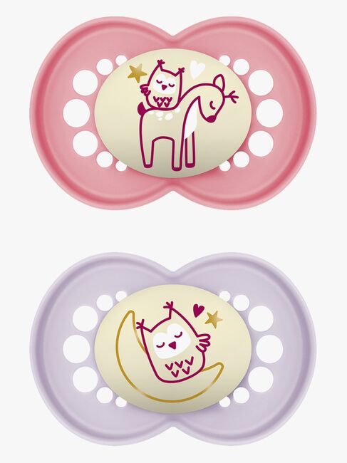 MAM Original Night Silikone Sutter 2-Pak 6-16m, Pink