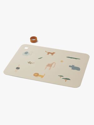 LIEWOOD Jude Dækkeserviet med Tryk, Safari/Sandy