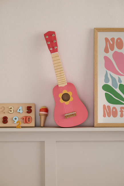 Kid's Concept Legetøjsguitar Blomst, Pink