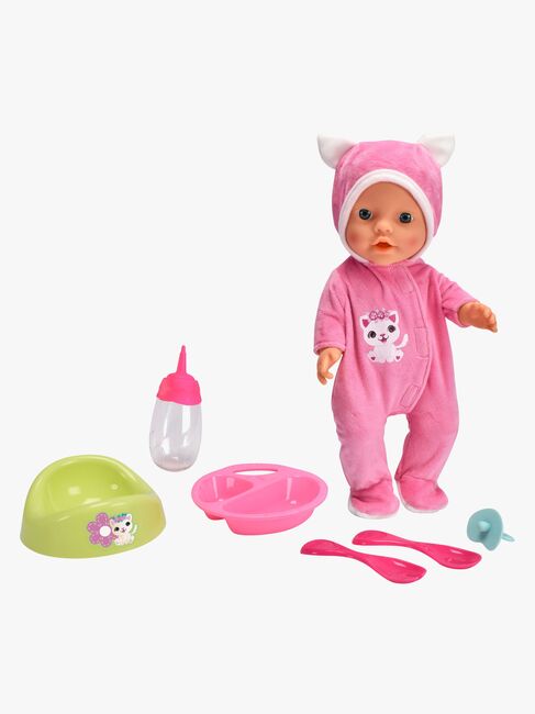 New Born Baby Dukke med Kattedragt 30 cm