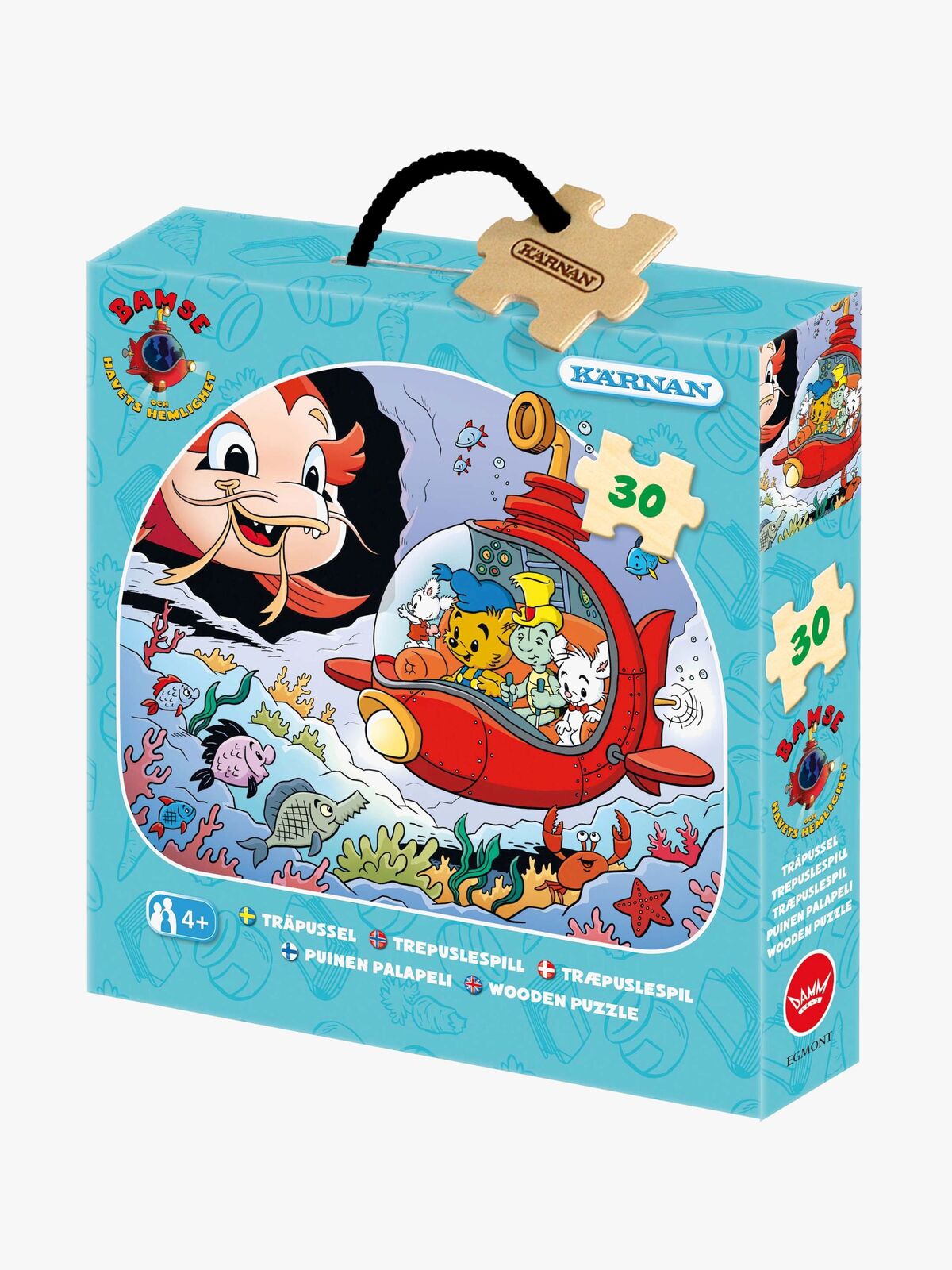 Kärnan Træpuslespil Bamse Verdens Stærkeste Bjørn og Havets Hemmelighed 30 Brikker