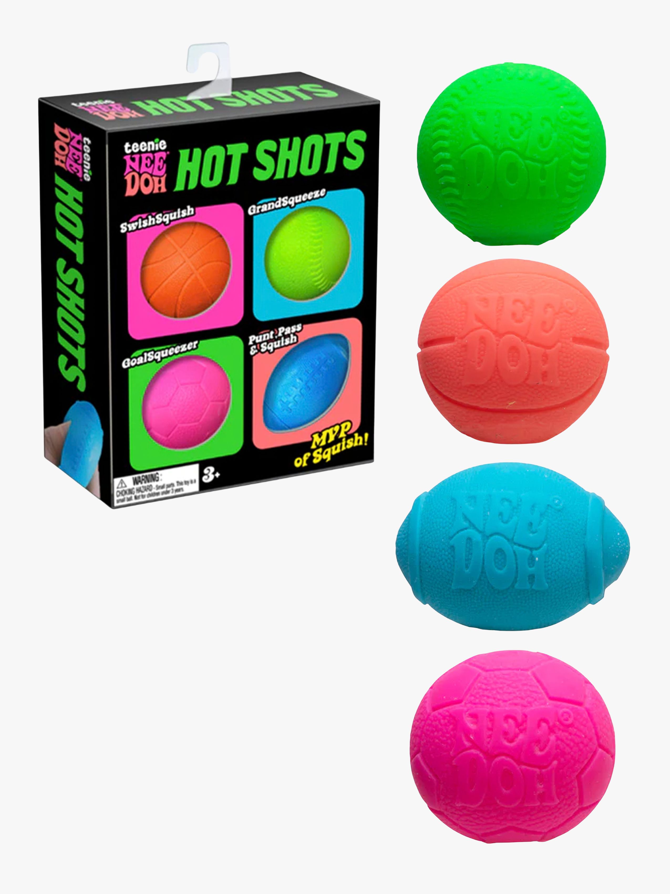NeeDoh Teenie Hot Shots Stressbolde 4-pak