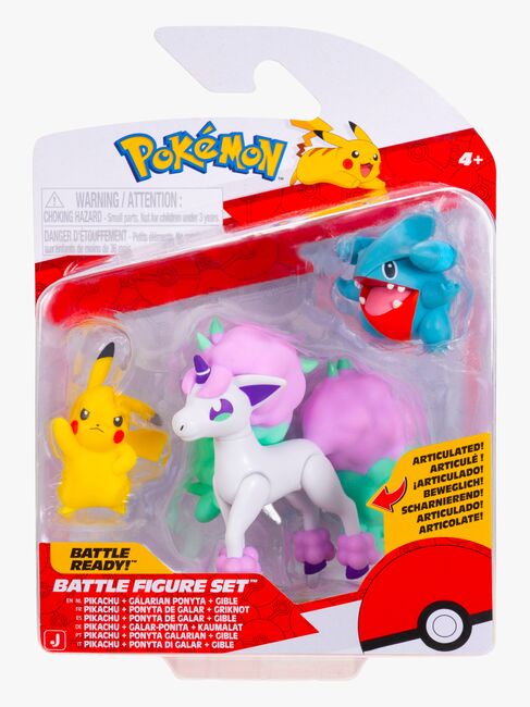 Pokémon Battle Figursæt Pikachu, Gible & Ponyta 3-pak