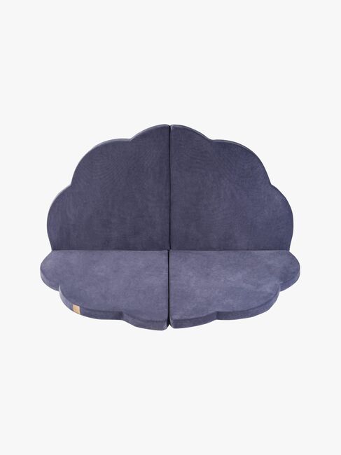 Meowbaby Foam Sammenklappelig Legetæppe Velour 160x160, Blå-grå