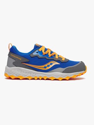 Saucony Peregrine Kids Shield Træningssko, Blue/Orange