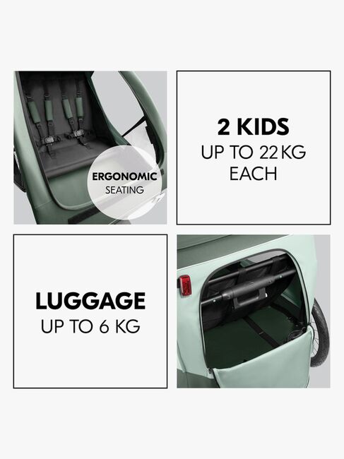 Hauck Dryk Duo Plus Cykelanhænger, Dark Green