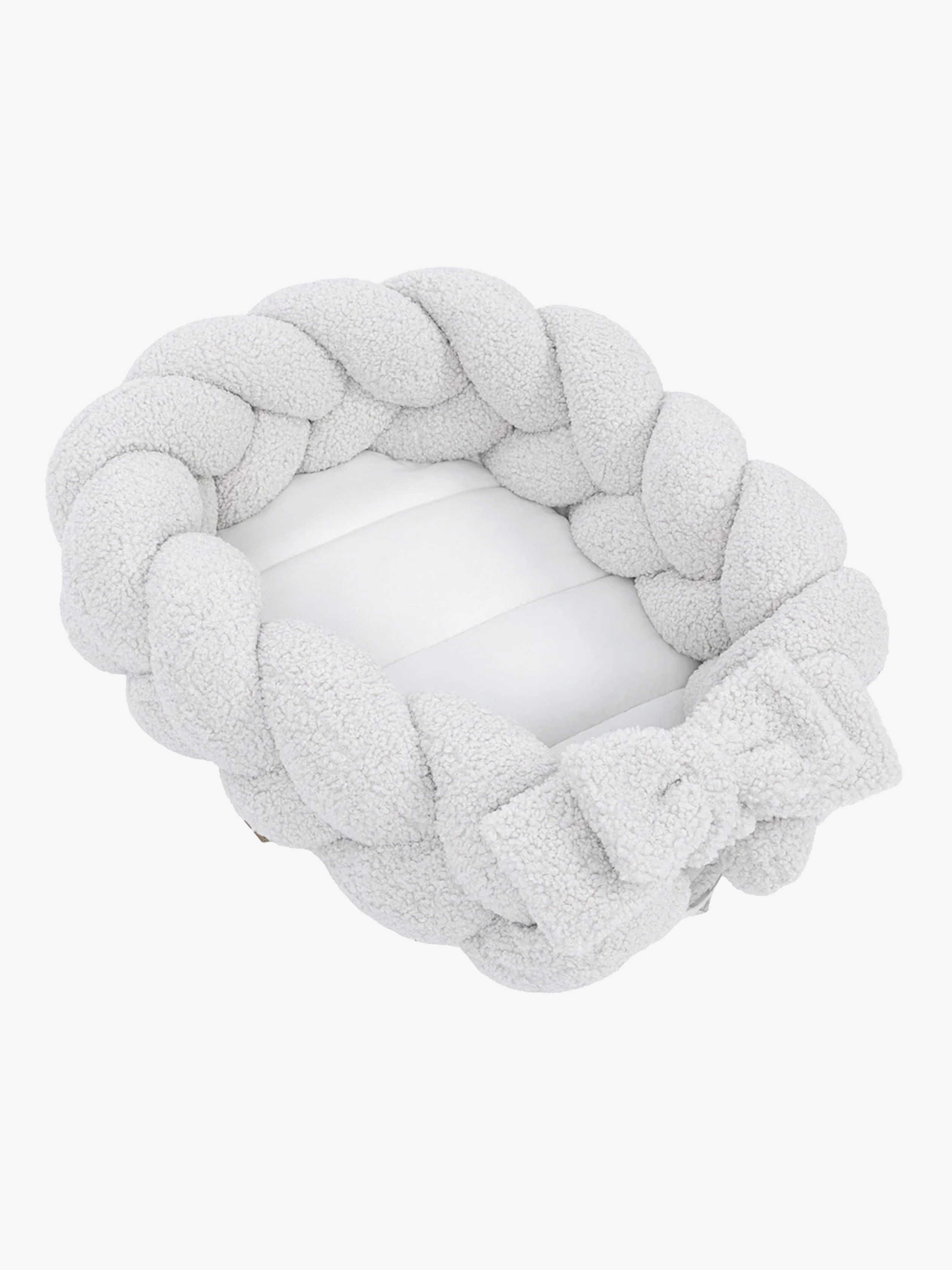 MeowBaby Bearly Babynest med Flettet Beskyttelse, Offwhite