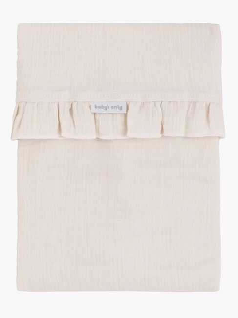 Baby's Only CALM Baby Crib Lagen med Flæser 80x100, Warm Linen