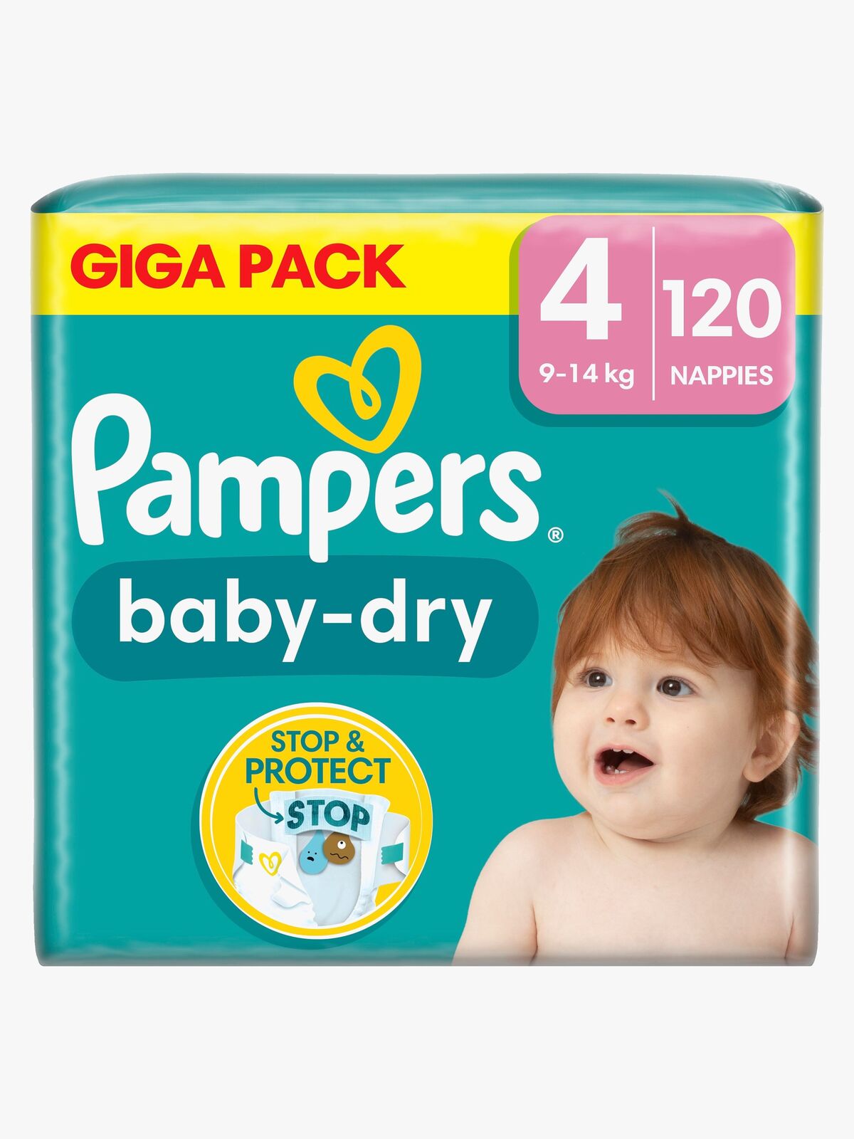 Pampers Baby-Dry Bleer Str. 4 9-14 kg 120-pak