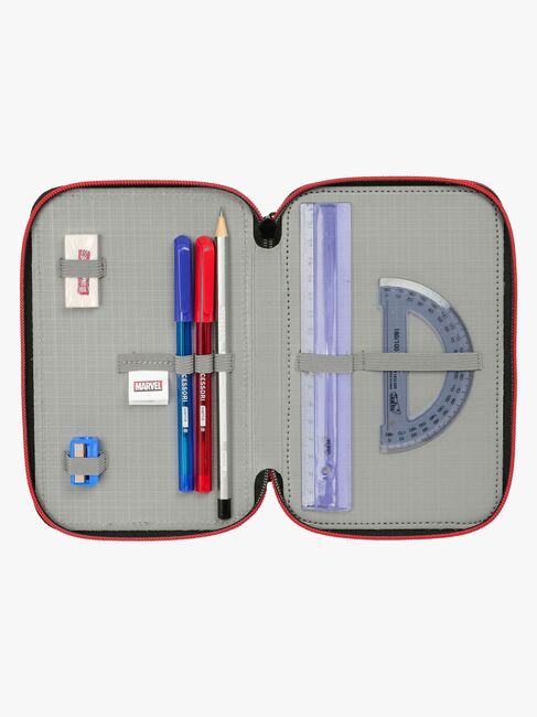 Marvel Spider-Man Miles Morales  Fyldt Penalhus med 3 Rum 37 Dele, Sort