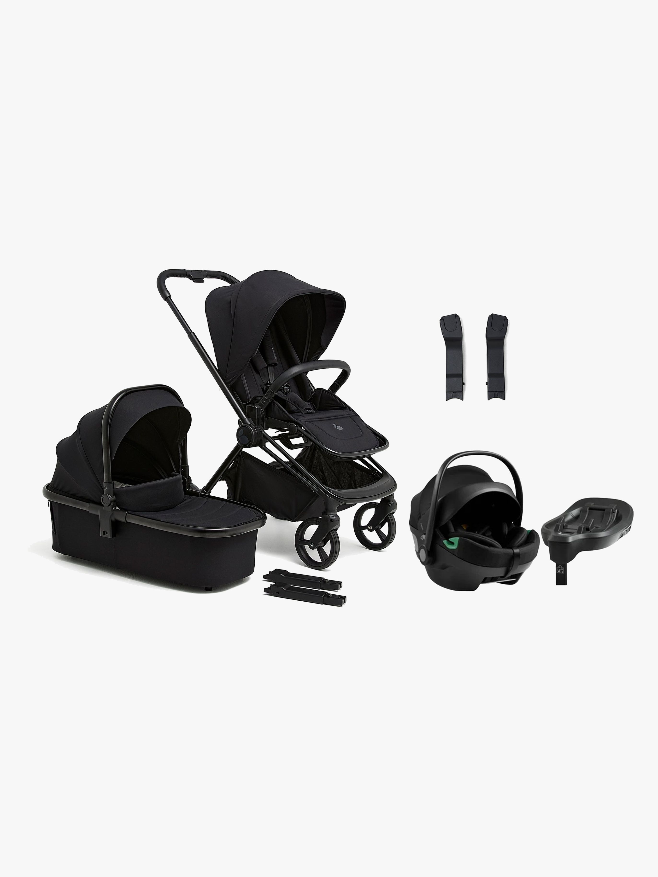 Beemoo One Duovogn inkl. Axkid GOKID Autostol Baby & Base, All Black/Coastal Storm Black