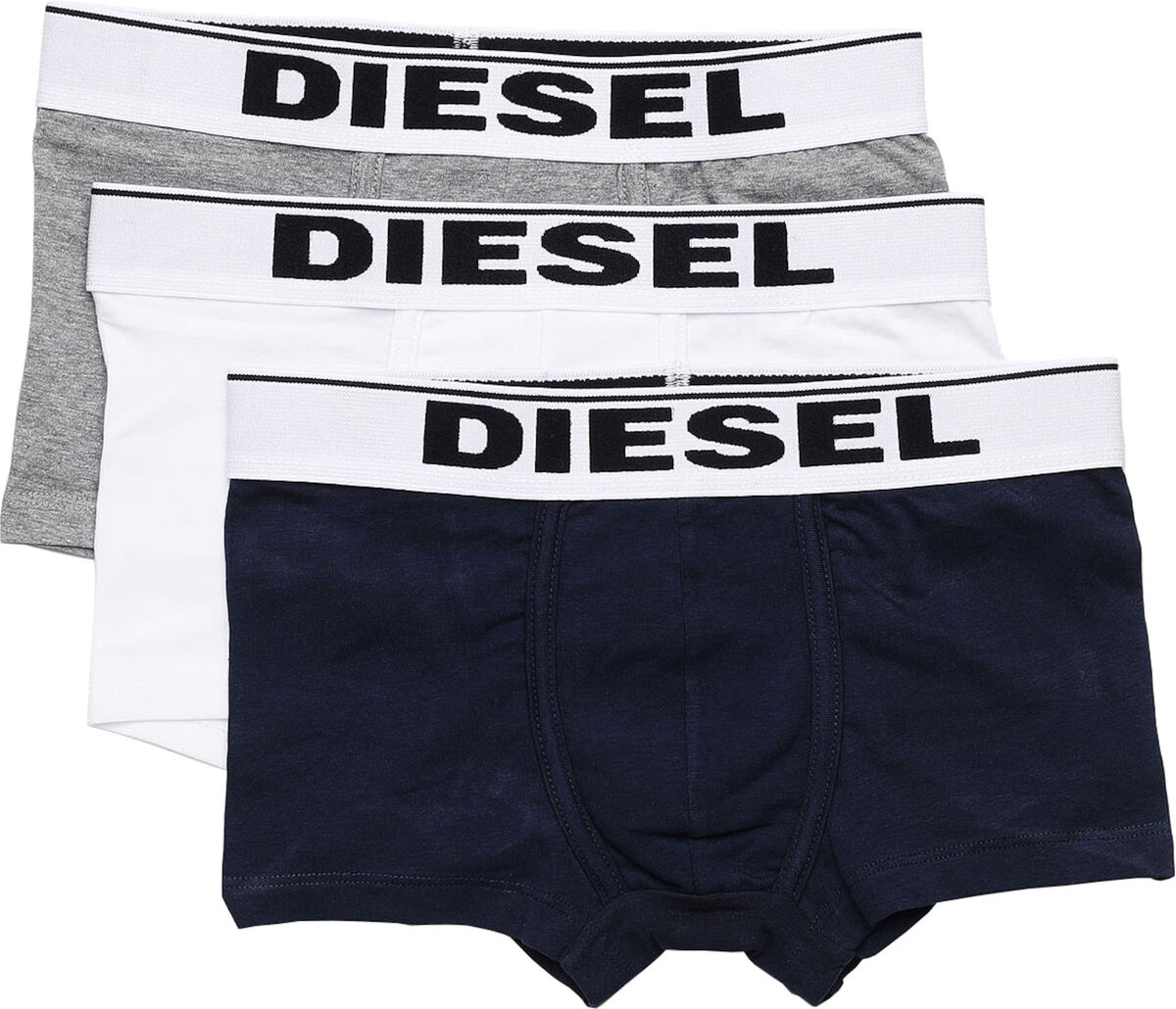 Diesel UMBX Damien Boksershorts 3-Pack, Grey Melange/Dark Blue/White