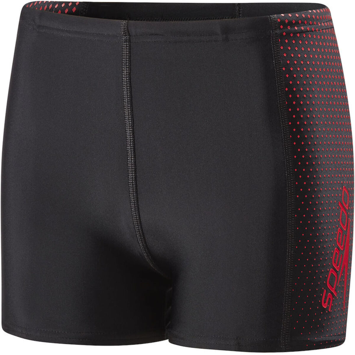 Speedo Gala Logo Panel Aquashort Shorts, Black/Red