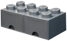 LEGO Opbevaringskasse m. Skuffe 8, Dark Grey