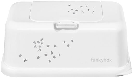 Funkybox Opbevaringsboks Vådservietter Little Stars, White