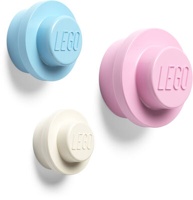Køb LEGO Opbevaring m. Krog Hvid/Lyserød/Blå | Jollyroom