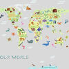 RoomMates Wallsticker Kids World Map