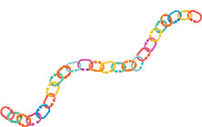 Playgro Loopy Links Babylegetøj Kæde, Flerfarvet
