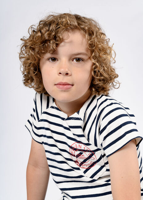 Ebbe Vallmo T-Shirt, Offwhite/Dark Navy