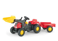Rolly Toys Traktor m. Skovl + Anhænger Kid JD Rød