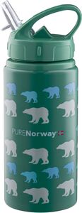 Pure Norway Go Drikkedunk Isbjørn 500ml, Aluminium, Grøn