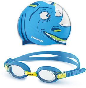 HEAD Meteor Set Rhino Svømmebriller + Hætte, Blå/Hvid