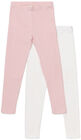 Petite Chérie Atelier Arielle Leggings 2-pak, Pink/White