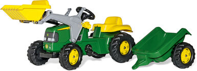 Rolly Toys John Deere Traktor m. Frontlæsser & Anhænger