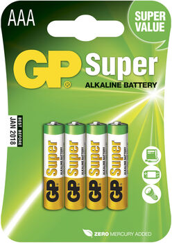 GP Batterier Super Alkaline AAA 24A LR03 4-pak