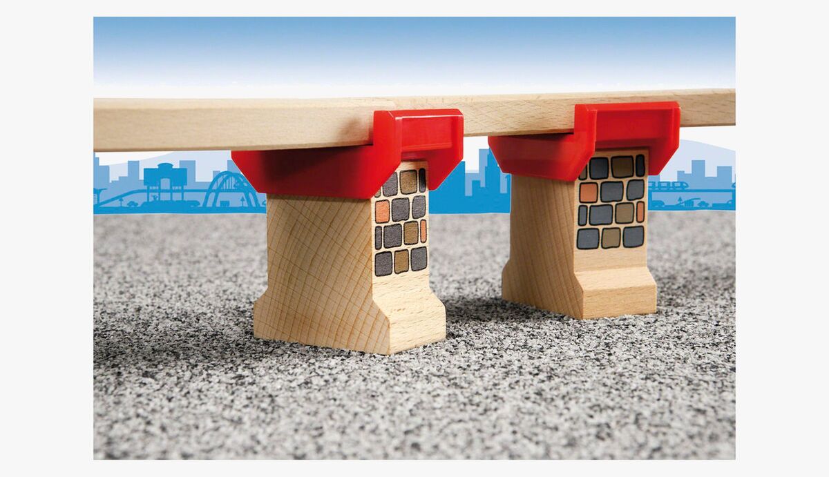Supports De Pont BRIO World 33254 - Accessoires Circuits Trains En Bois - Idéal Dès 3 Ans Pour Garçons Et Filles