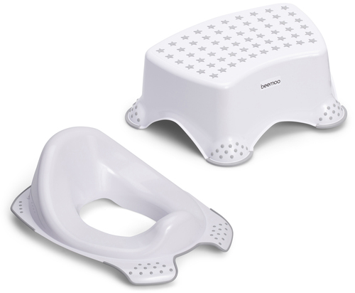 Beemoo CARE Anti-Slip Toiletsæde & Skammel, Hvid