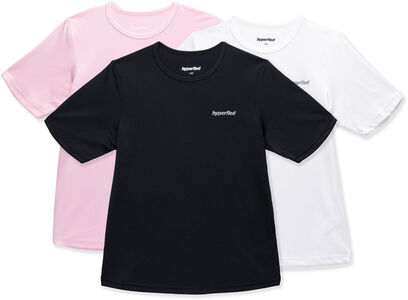 Hyperfied Wave T-Shirt 3-pak, Black/White/Fairy Tale
