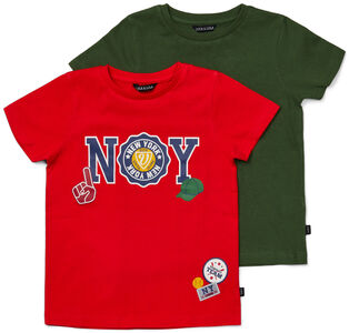 Luca & Lola San Marino T-Shirt 2-pak, Red/Army Green