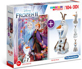 Disney Frozen 2 Puslespil 104 Brikker Inkl. 3D-model