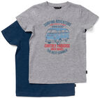 Luca & Lola Riccione T-Shirt 2-pak, Grey Melange/Blue