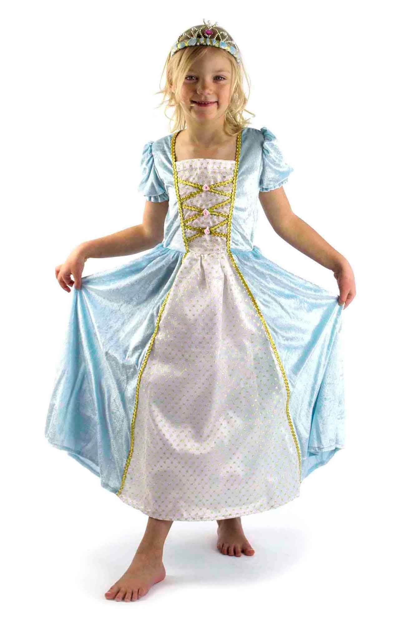 Den Goda Fen Kostume Prinsessekjole Velour, Turkis L